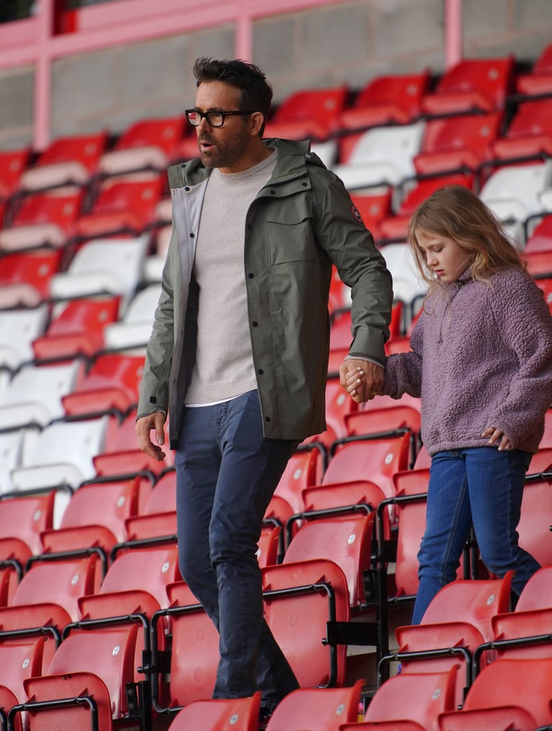 Ryan Reynolds and Daughter James Reynolds at the Wrexham AFC Game
