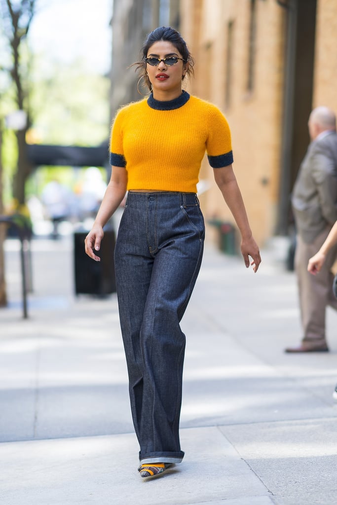 Don't Forget About the Short-Sleeve Sweater — a Fuzzy, Cropped Version Looks Cool With a Wide Leg