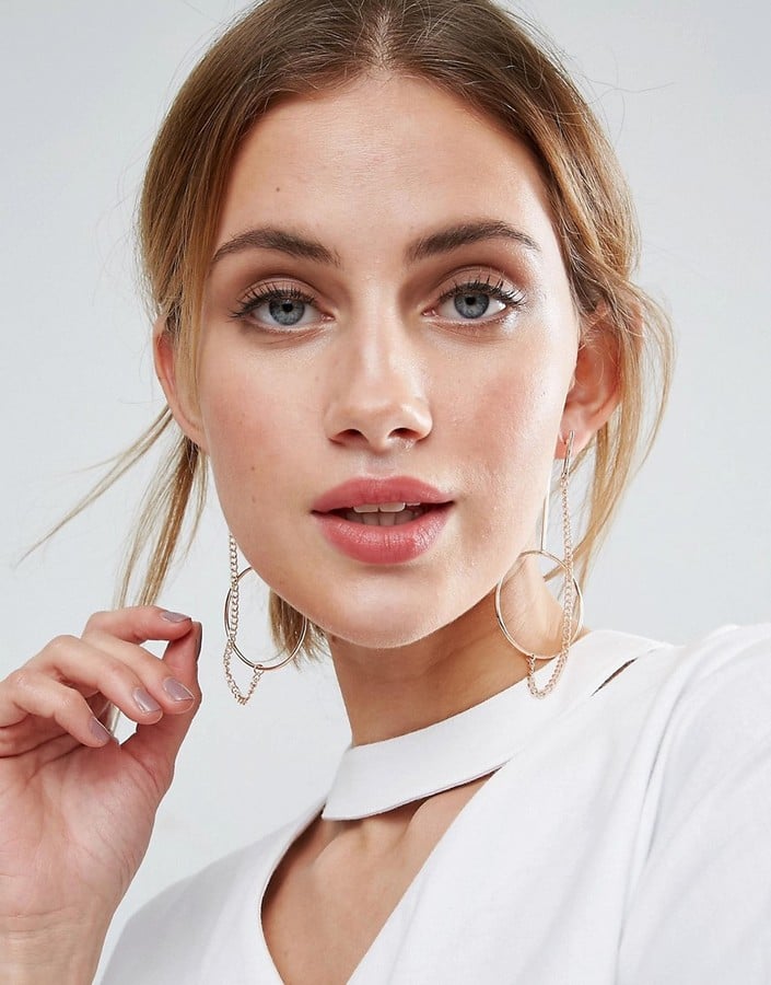 Asos Minimal Circle Chain Earrings