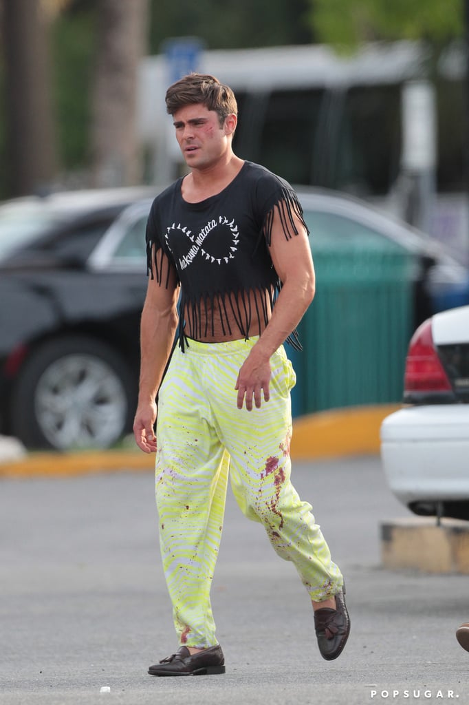 Zac Efron Wearing a Crop Top on the Set of Dirty Grandpa