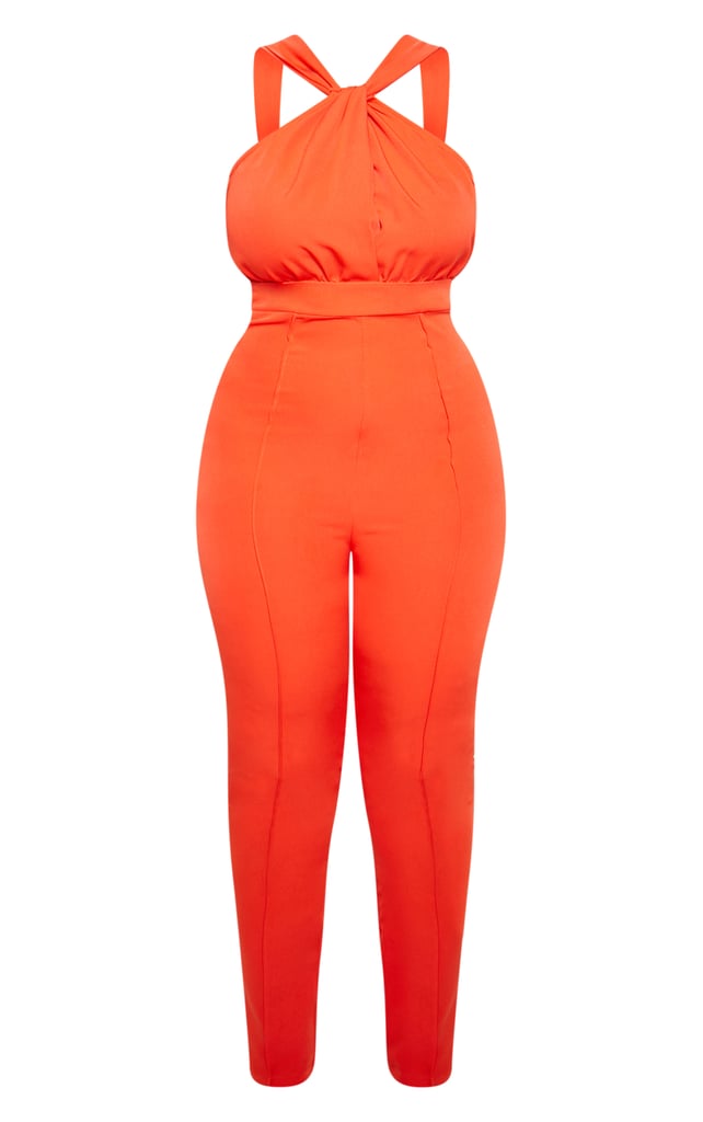 Orange High Neck Jumpsuit