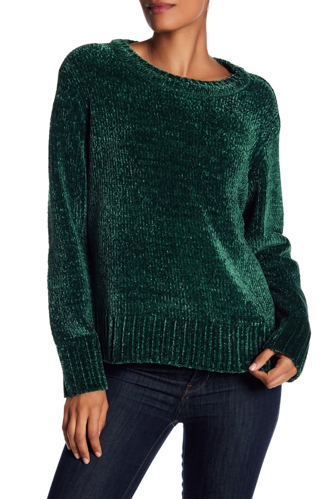 Blanc Noir Crew Neck Chenille Sweater