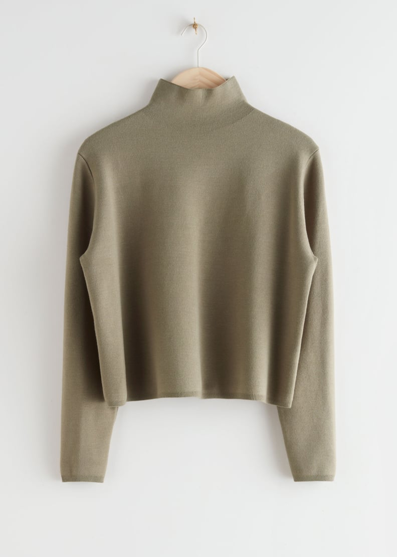 Cropped Relaxed Fit Turtleneck