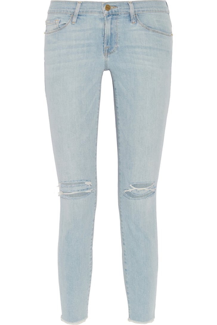 Frame Denim Le Skinny de Jeanne Distressed Mid-Rise Jeans ($269 ...