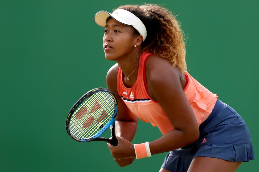 NOTTINGHAM, ENGLAND - JUNE 13:  Naomi Osaka of Japan plays Denisa Allertova of Czech Republic during Day five of the Nature Valley Open at Nottingham Tennis Centre on June 13, 2018 in Nottingham, United Kingdom.  (Photo by Matthew Stockman/Getty Images)