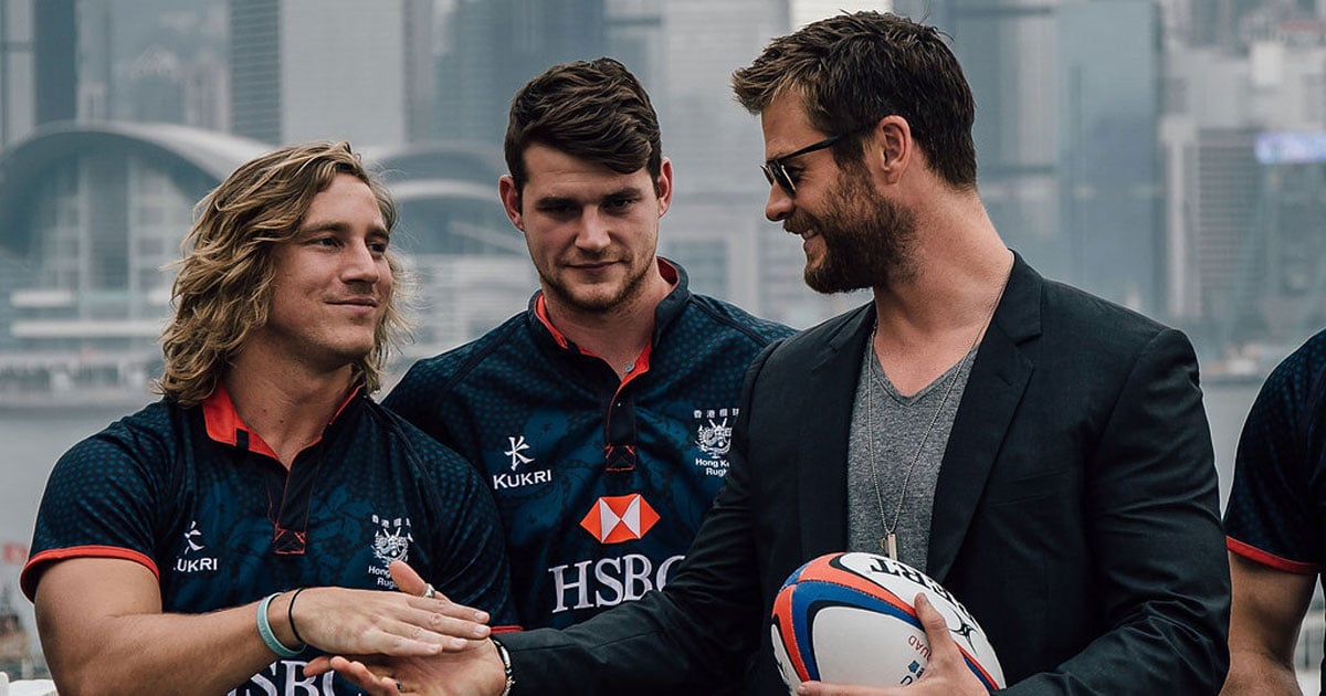 Chris Hemsworth and Hong Kong Rugby Team April 2016 | PS Celebrity