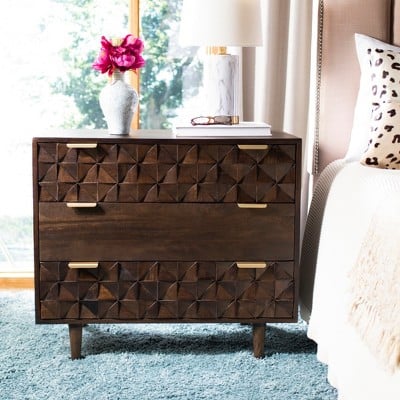 Safavieh Zinnia 3 Drawer Chest (Walnut)