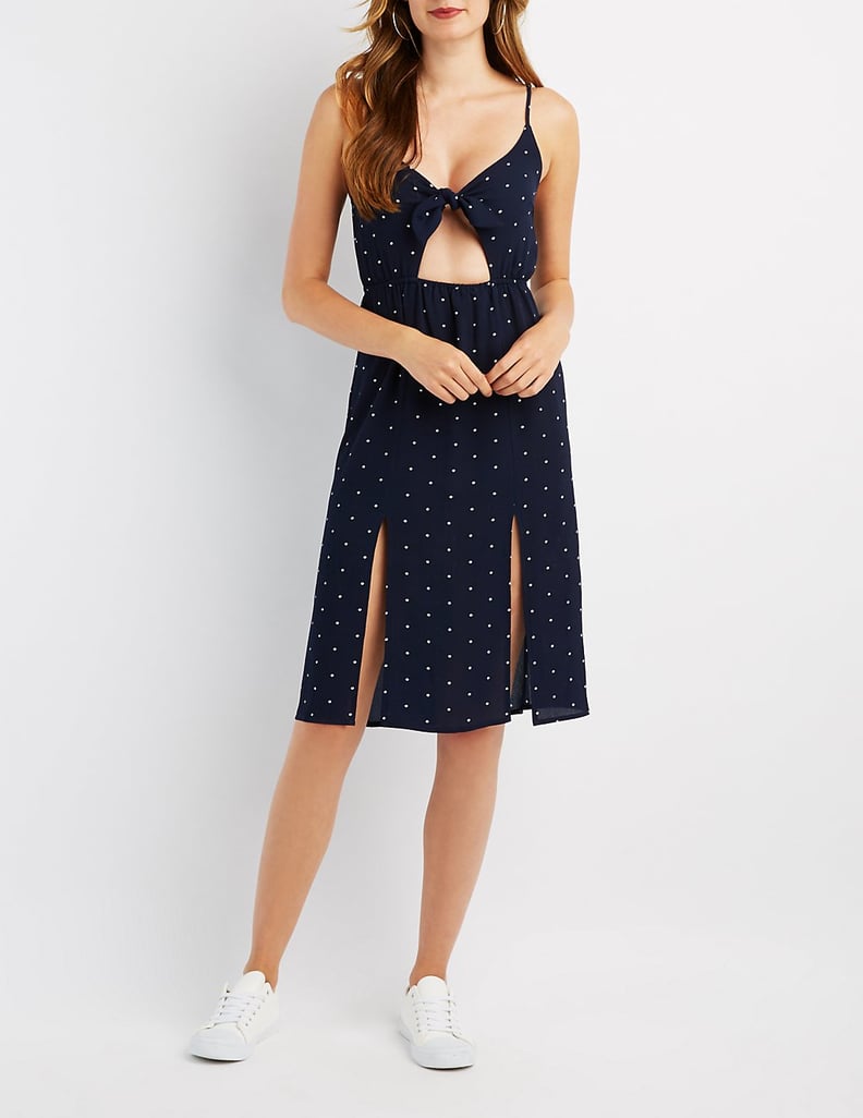 Charlotte Russe Tie-Front Midi Dress