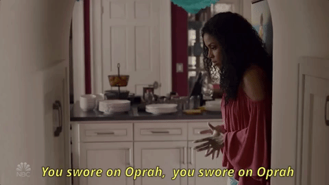 She's hilarious (and worships Oprah, as we all should.)