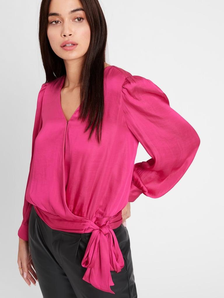 Banana Republic Satin Wrap Top