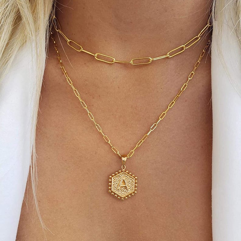 M Mooham Store Dainty Layered Initial Necklaces
