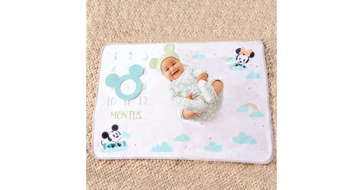 Mickey and minnie mouse milestone blanket for baby clearance