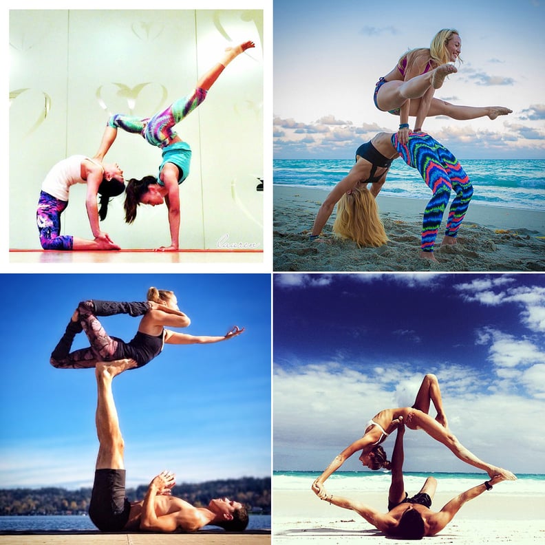 2 person yoga pose  Yoga challenge poses, Couples yoga poses, Two