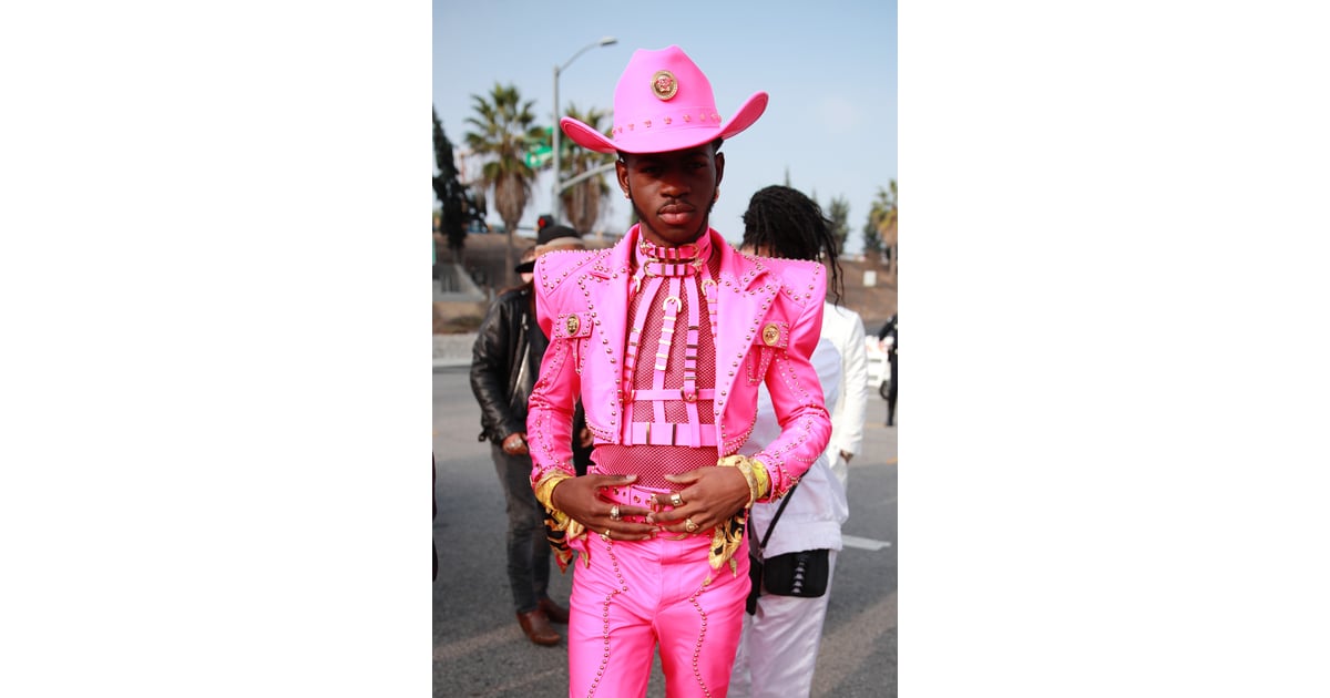 Lil Nas X Wearing Versace at the 2020 Grammys | Lil Nas X's Pink ...