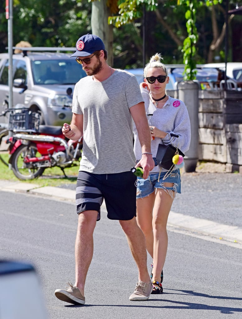 Miley Cyrus and Liam Hemsworth Having Lunch in Australia ...