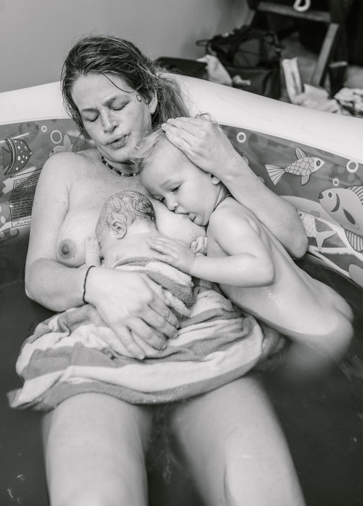 Mom Breastfeeding During Childbirth