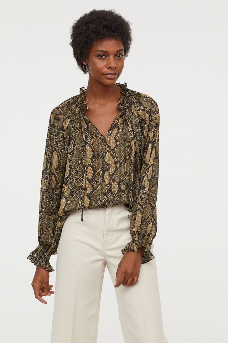 H&M Blouse With Ties Best Work Tops at H&M POPSUGAR Fashion Photo 10