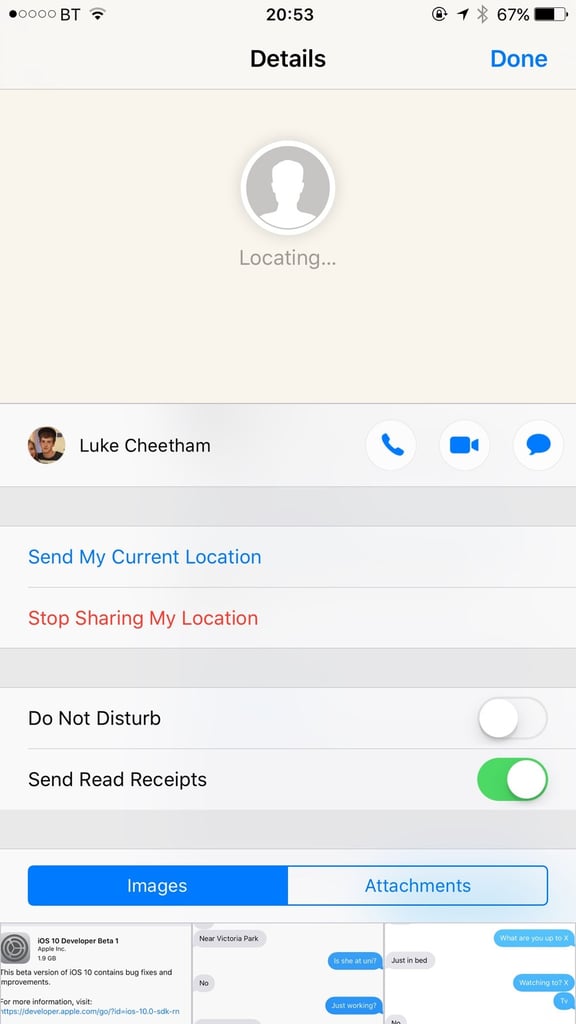 Turn read receipts on for only certain conversations.