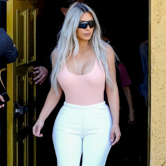 Kim Kardashian Wearing White Sweatpants