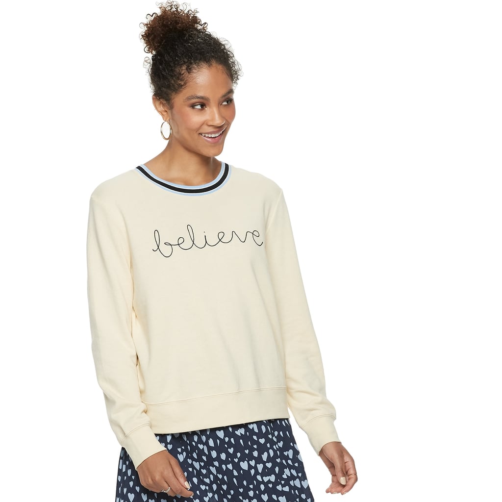 POPSUGAR "Believe" Athletic Sweatshirt