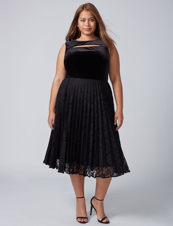 Lane Bryant Velvet Pleated Dress Plus Size Holiday Dresses Popsugar Fashion Photo 15