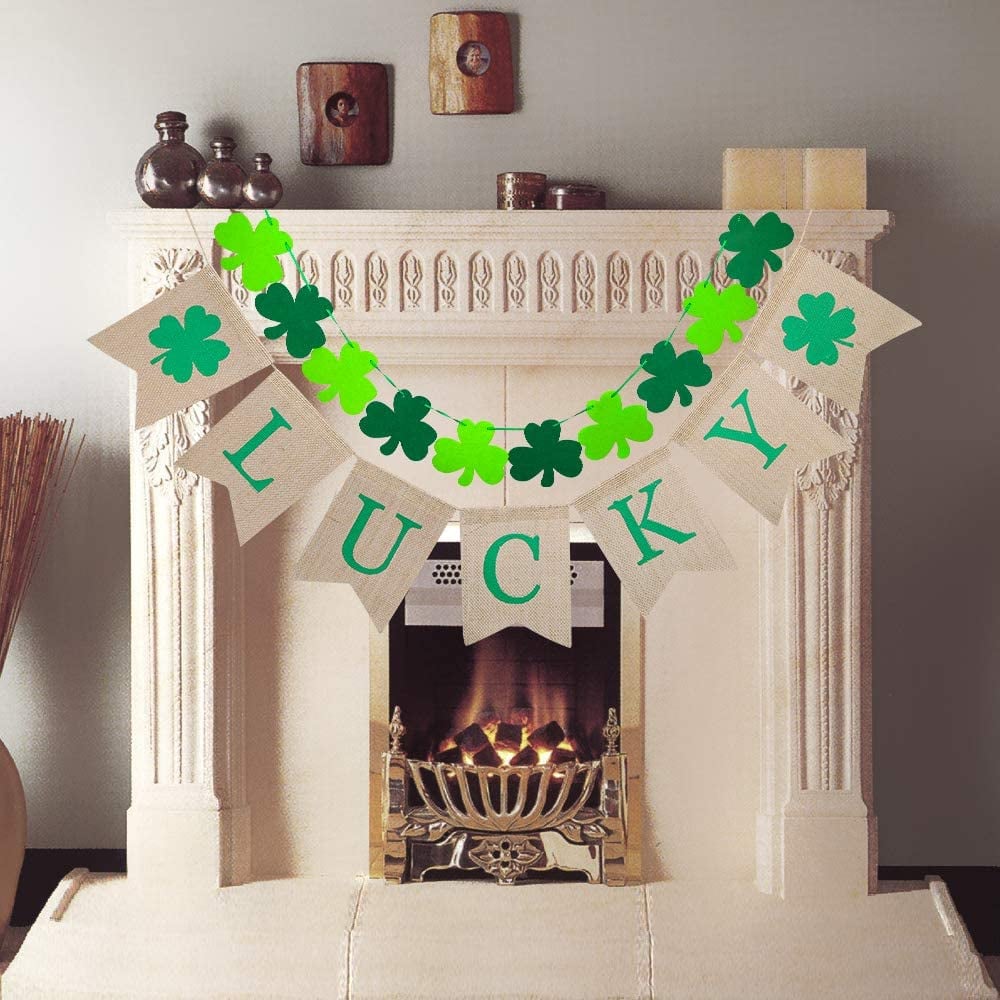 Shamrock Lucky Burlap Decoration