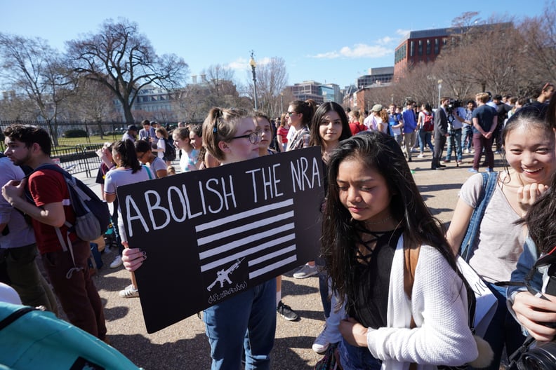 Hundreds of high school and middle school students from the District of Columbia, Maryland and Virginia staged walkouts and gather in front of the White House in support of gun control in the wake of the Florida shooting February 21, 2018 in Washington, D