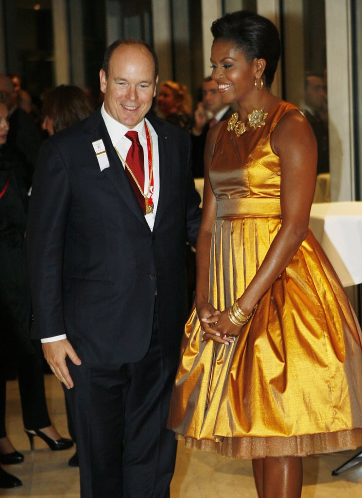 Wearing Rodarte during an Olympic announcement in 2009.
