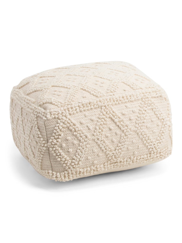 Textured Boho Pouf Best SmallSpace Furniture From TJ Maxx POPSUGAR