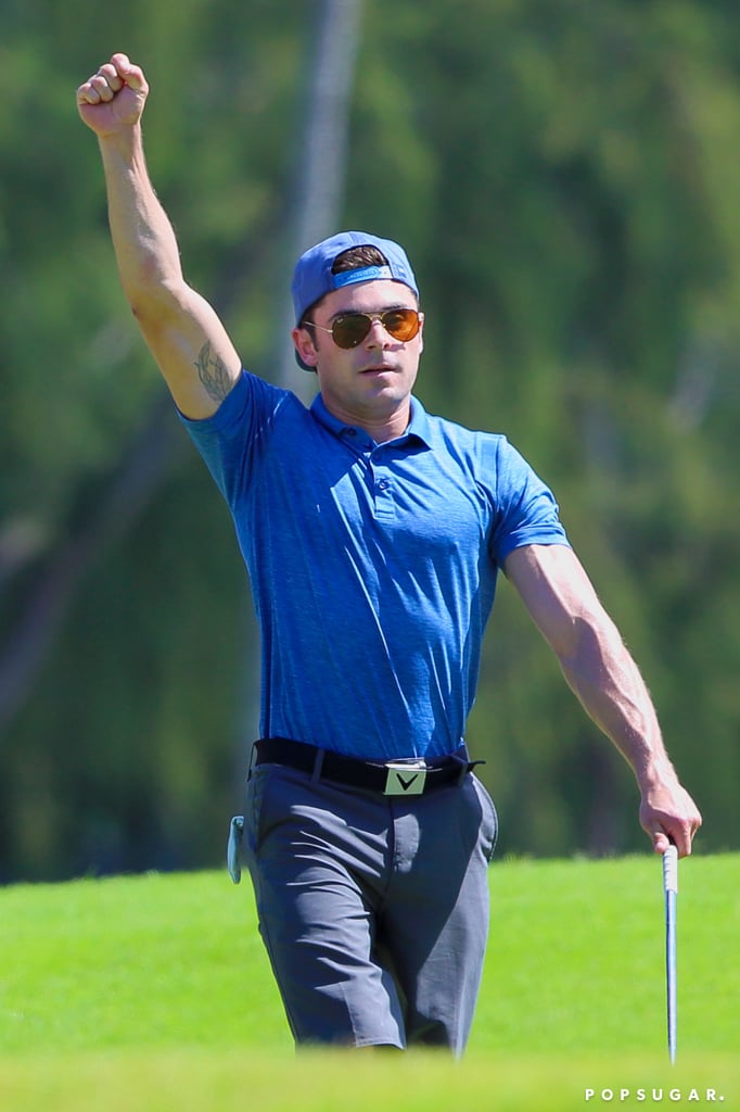 Zac Efron Golfing in Hawaii June 2015