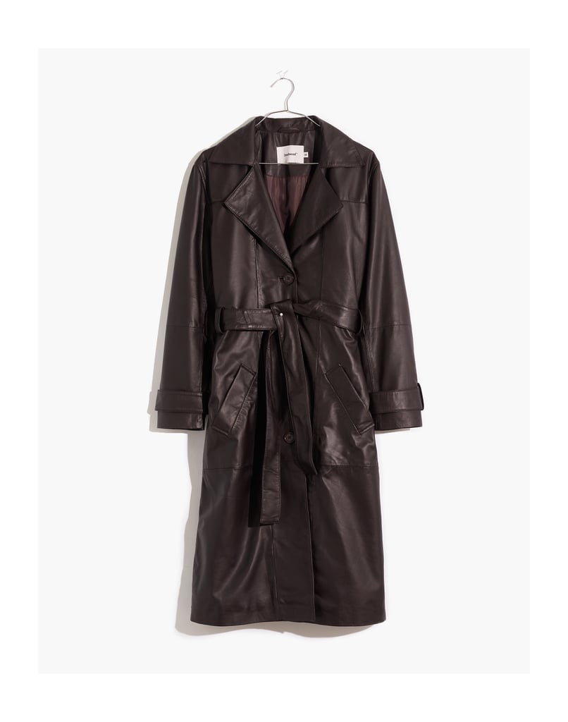 Madewell Deadwood Recycled Leather Terra Trench Coat