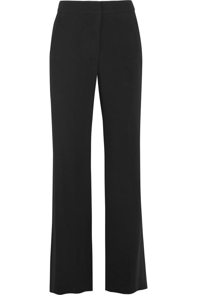 Burberry Wyhill Grain De Poudre Wool Flared Pants - Black