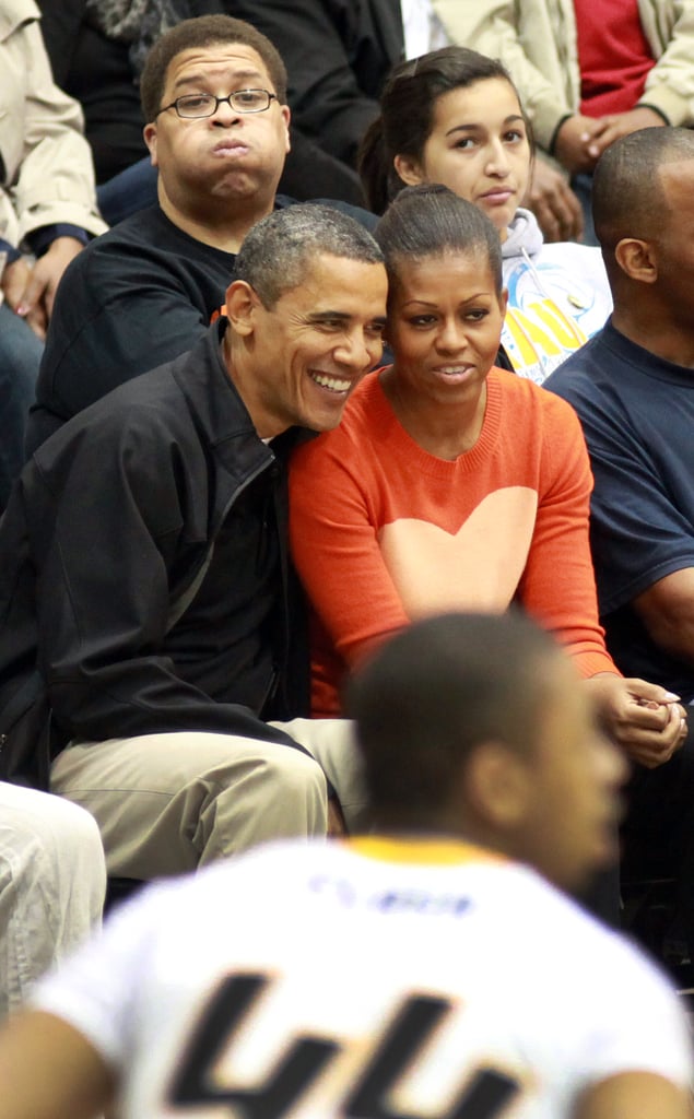 At a Towson Basketball Game With Barack