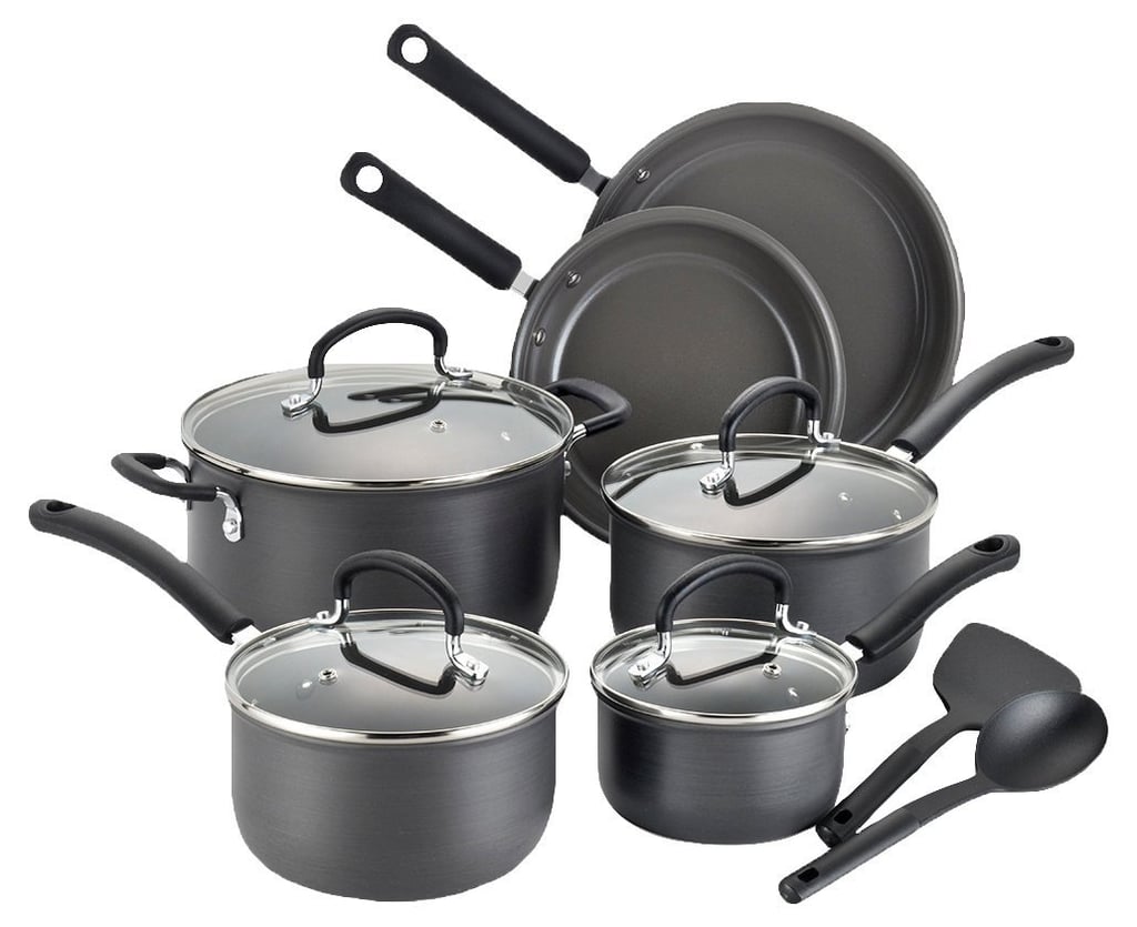 T-fal 12-Piece Anodized Nonstick Ceramic Coating Cookware Set in Black ($90)