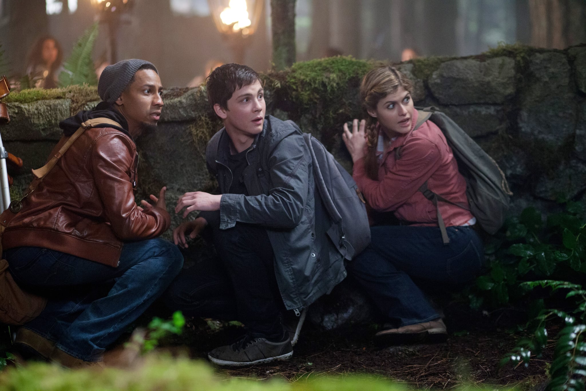 PERCY JACKSON: SEA OF MONSTERS, from left:  Brandon T. Jackson, Logan Lerman, Alexandra Daddario, 2013. ph: Murray Close/TM and Copyright/20th Century Fox. All rights reserved./Courtesy Everett Collection