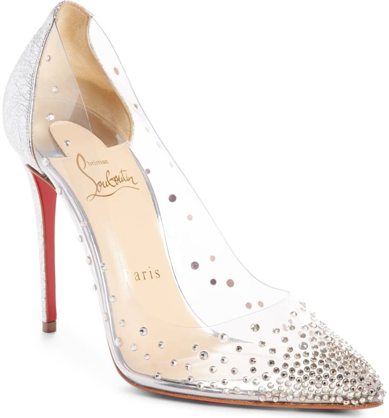 Christian Louboutin Degrastrass Clear Embellished Pump