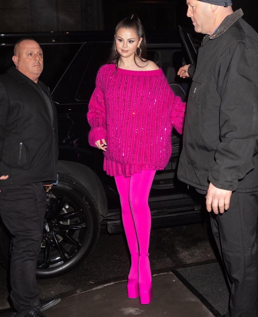 Selena Gomez Hot Pink Outfit on Saturday Night Live | Photos