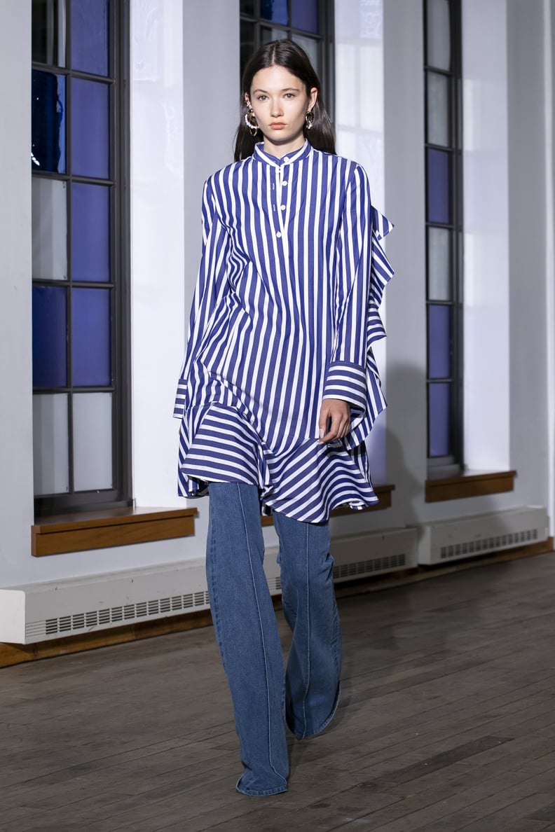 A Shirtdress Over Pants on the Adeam Runway During New York Fashion Week