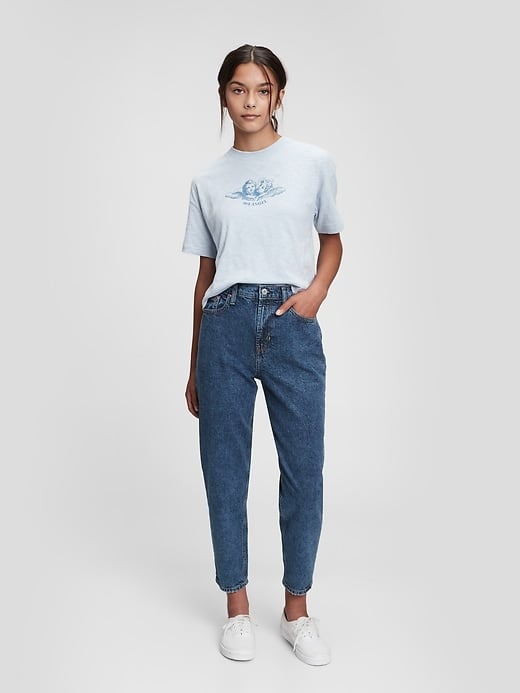 Gap Teen Organic Cotton Sky-High Rise Mom Jeans With Washwell