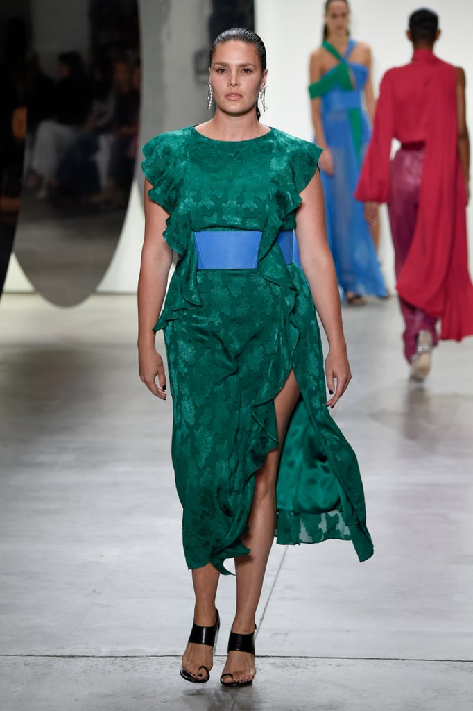 With its ruffle sleeves and emerald green hue, we know that this jacquard dress would look lovely on Michelle.