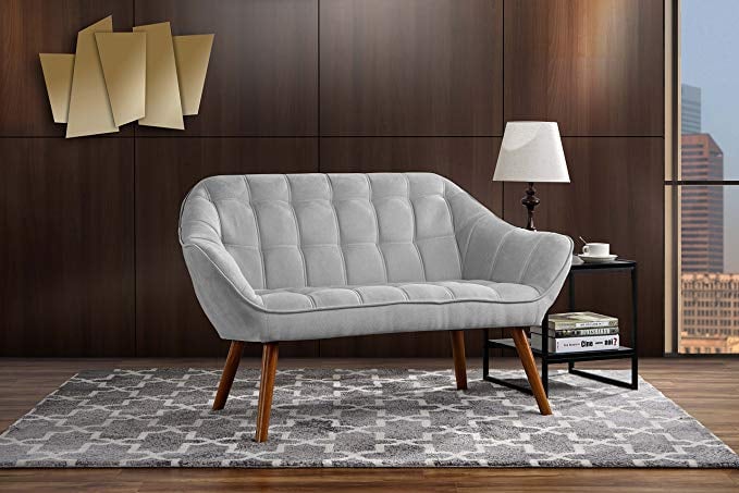 Tufted Linen Fabric Love Seat