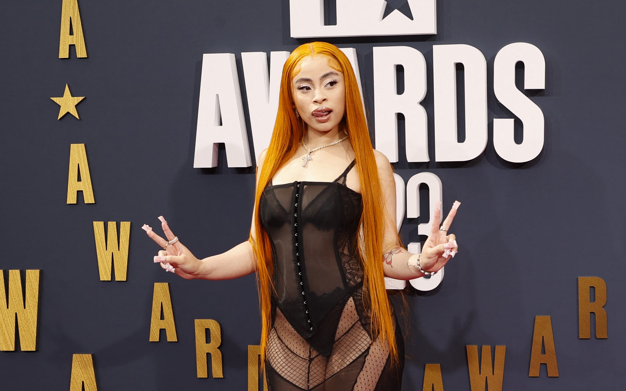 Ice Spice Wears Sheer Corset Dress to 2023 BET Awards