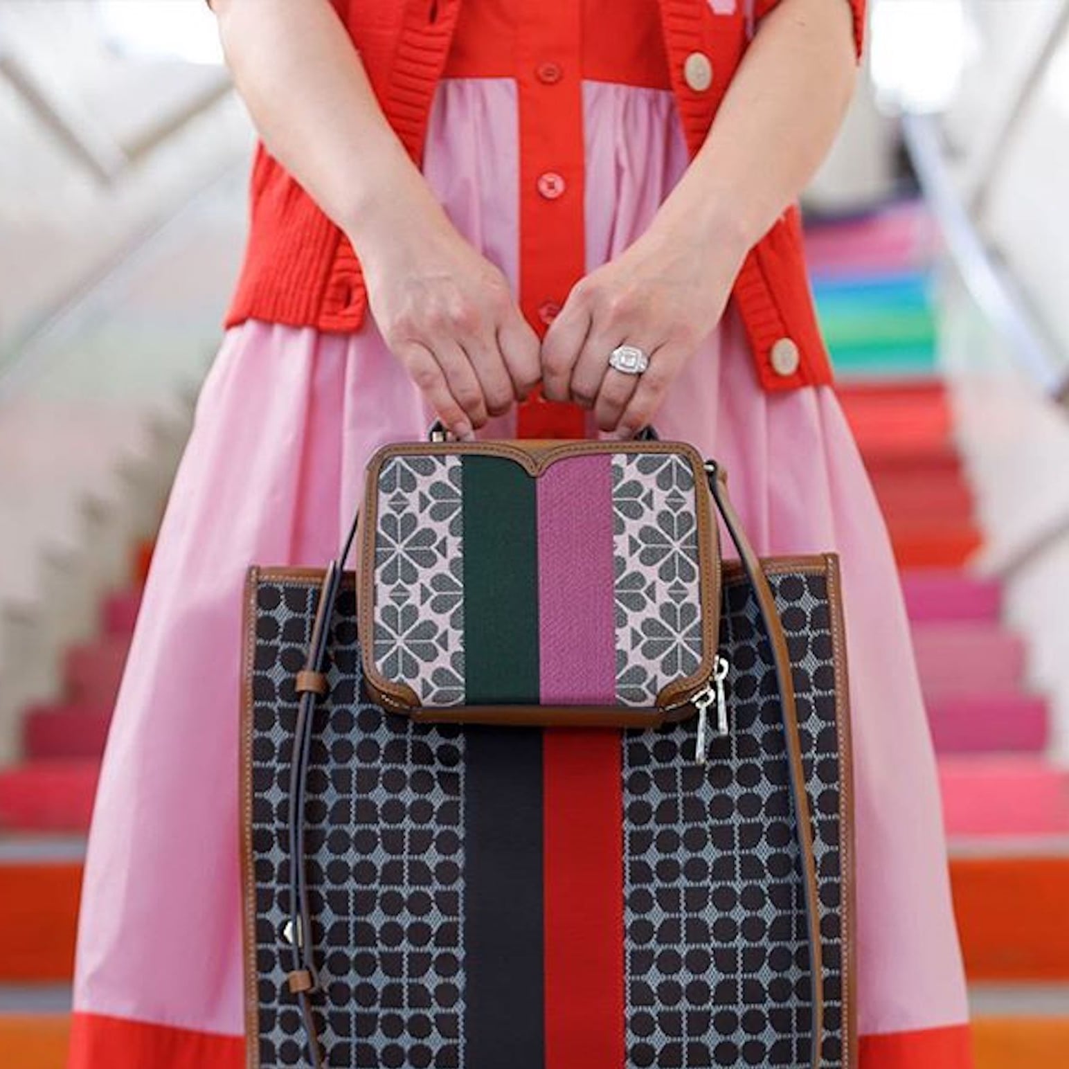 Spade Flower Jacquard Everything Logo Jacquard Stripe Medium Tote, I  Predict Kate Spade NY's Flower Jacquard Bags Will Trend on Instagram in  September