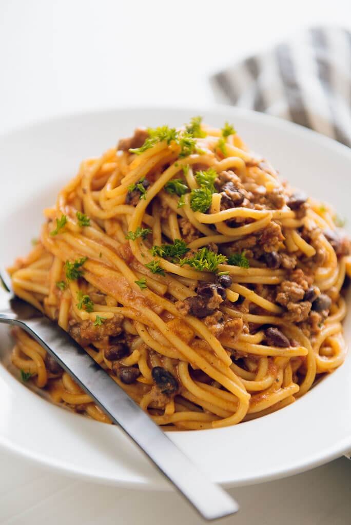 Taco Spaghetti | Ground-Beef Instant Pot Recipes | POPSUGAR Food Photo 12