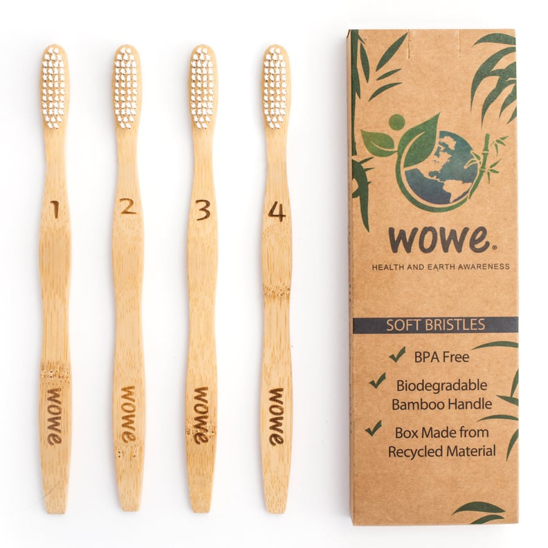 Wowe Natural Bamboo Toothbrush 4-Pack