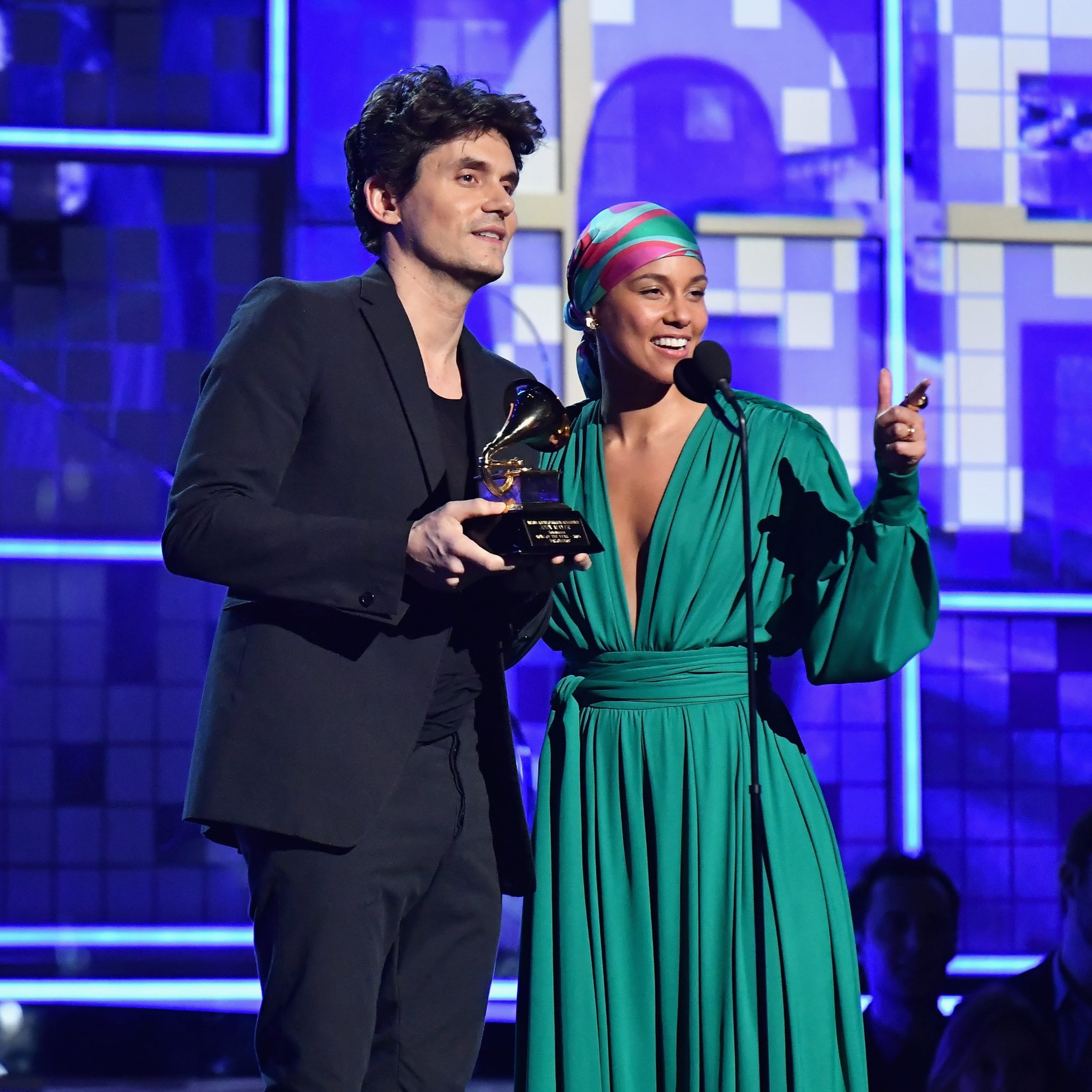John Mayer Broke His Grammy For Alicia Keys Popsugar Celebrity Australia