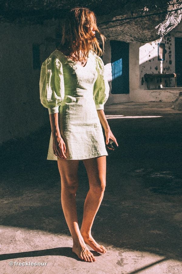 UO Lena Gingham Puff Sleeve Mini Dress Urban Outfitters Has All
