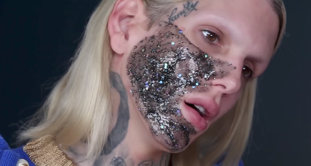 When Jeffree shone a flashlight over the mask, he said the twinkling celestial effect served "holographic realness." And really, what more do we want out of life?