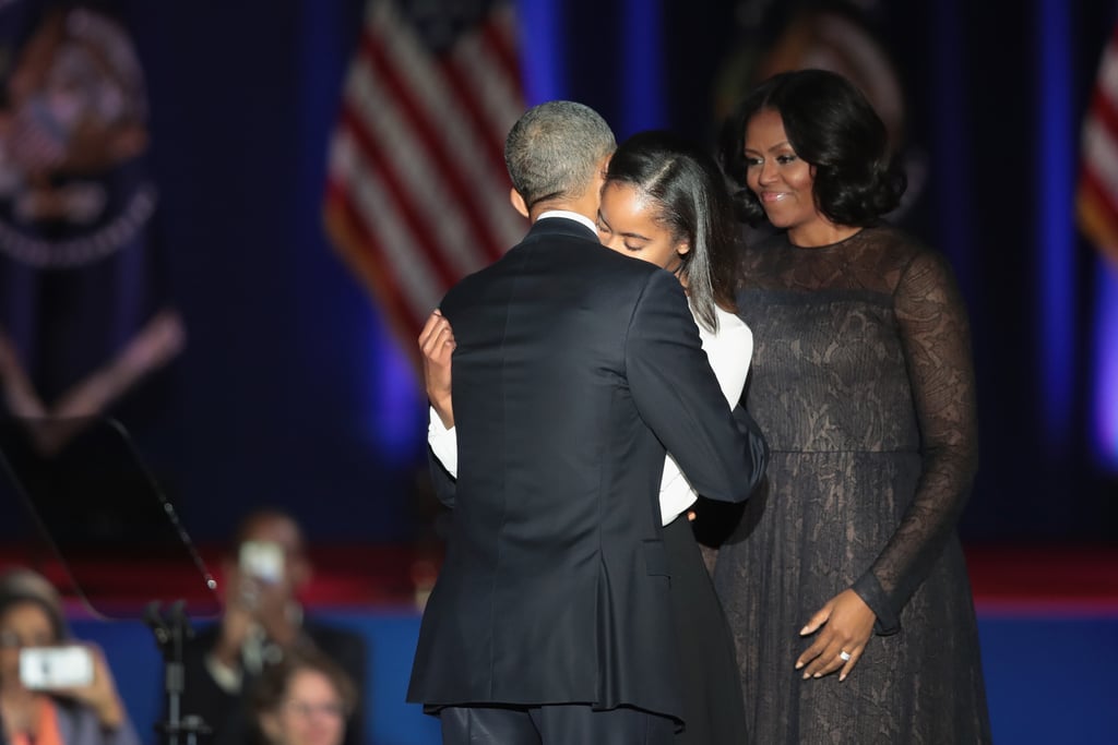 Michelle and Malia Obama Crying at Farewell Speech 2017