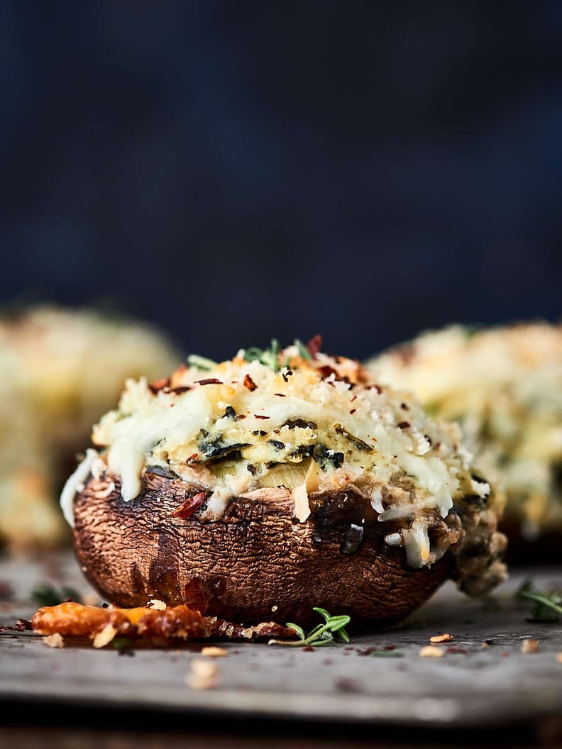 Spinach Artichoke Stuffed Mushrooms With Crab